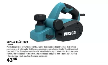 Wesco - Cepillo Eléctrico