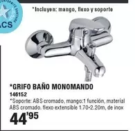 Grifo Bano Monomando