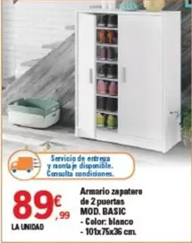 basic - Armario Zapatero De 2 Puertas Mod. Basic