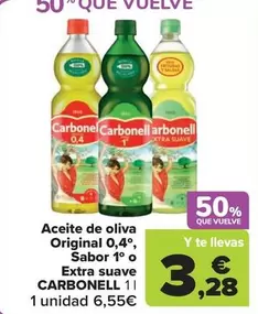 Carbonell - Aceite De Oliva Original 0,4º, Sabor 1º O Extra Suave