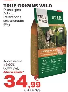 True Origins - Wild Pienso Gato Adulto