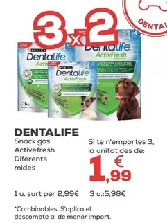 Purina - Dentalife Snack Perro Activefresh Diferentes Tamaños 