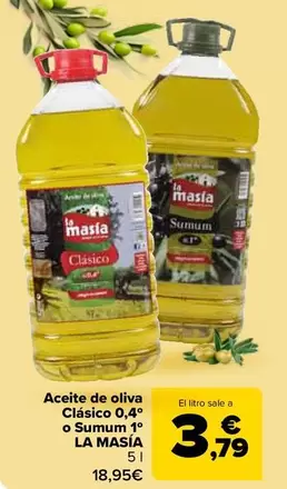La Masía - Aceite De Oliva Clásico 0,4º O Sumum 1º