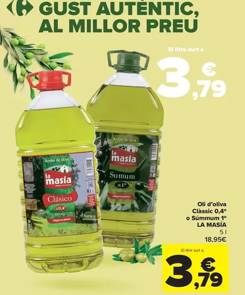 La Masía - Aceite De Oliva Clásico 0,4º O Sumum 1º