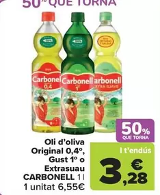 Carbonell - Aceite De Oliva Original 0,4º, Sabor 1º O Extra Suave  