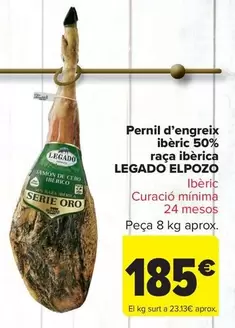 Legado Elpozo - Jamón De Cebo Ibérico 50%  Raza Ibérica 