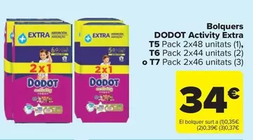 Dodot  - Pañales  Activity Extra  T5, T6 O T7
