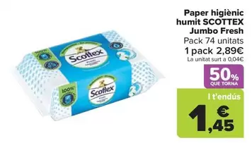 Scottex  - Papel Higiénico Húmedo Jumbo Fresh