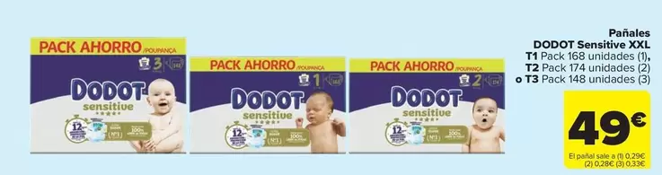 Dodot - Pañales Sensitive Xxl  T1 , T2 O T3