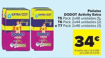 Dodot  - Pañales  Activity Extra  T5, T6 O T7