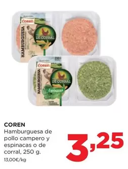Coren - Hamburguesa De Pollo Campero Y Espinacas O De Corral