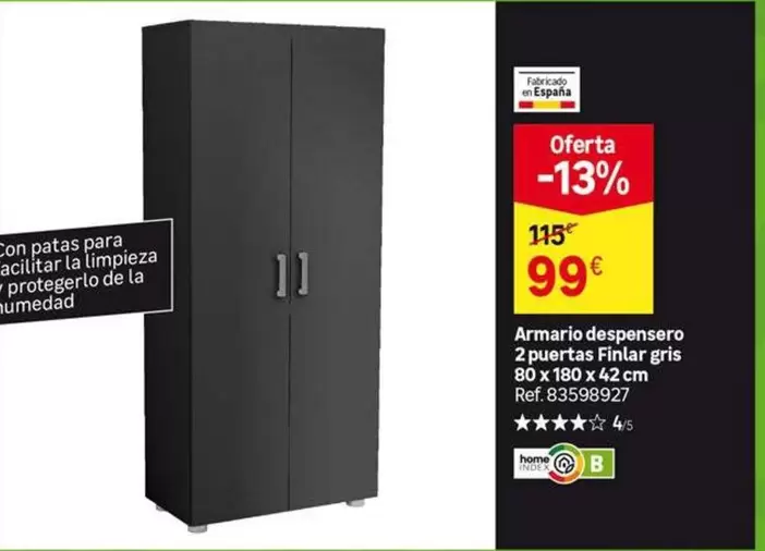 home - Armario Despensero 2 Puertas Frilar Gris