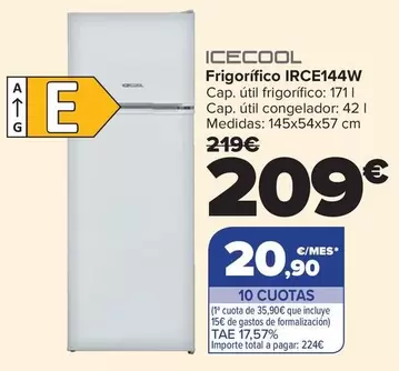 Icecool - Frigorífico IRCE144W