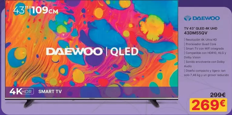 Daewoo - Tv 43" Qled 4k Uhd 43dm55qv