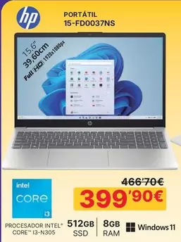 HP - Portatil 15-FD0037NS
