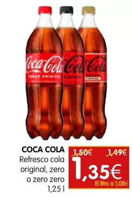 Coca-Cola - Refresco Cola Original, Zero O Zero Zero