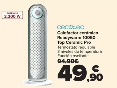 Cecotec - Calefactor Cerámico Readywarm 10050 Top Ceramic Pro