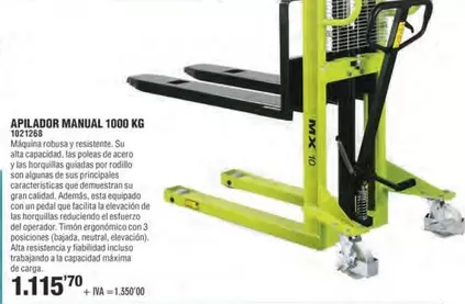 Apilador Manual 1000 Kg