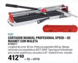 Rubi - Cortador Manuel Profesional Speed - 92 Magnet Con Maleta