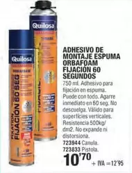 quivalsa - Adhesivos Montaje Espuma Orbafpom Fijacion 60 Segundos