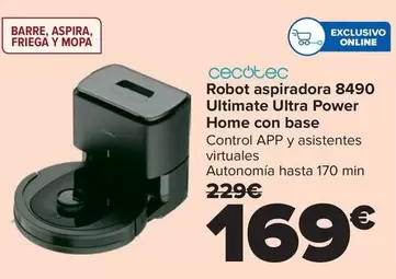 Cecotec - Robot Aspiradora 8490  Ultimate Ultra Power  Home Con Base