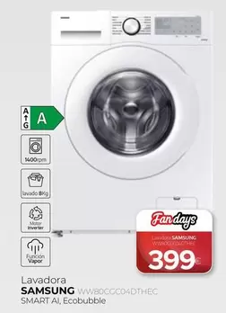 Samsung - Lavadora Ww80cgc04dthec Smart Al, Ecobubble