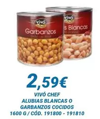 Vivó Chef - Alubias Blancas O Garbanzos Cocidos