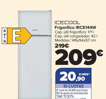 Icecool - Frigorífico IRCE144W
