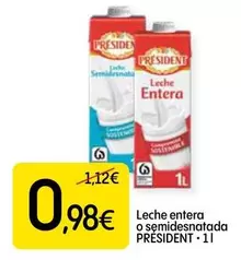 Président - Leche Entera O Semidesnatada