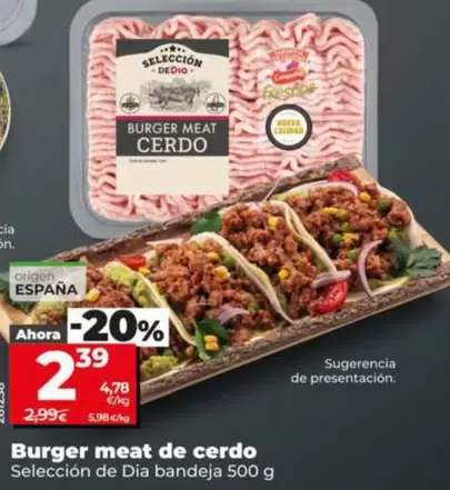 Seleccion De Dia - Burger Meat De Cerdo