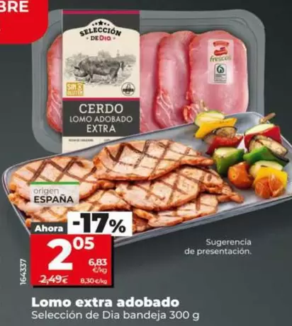 Selección De Dia  - Lomo Extra Adobado Bandeja 300g