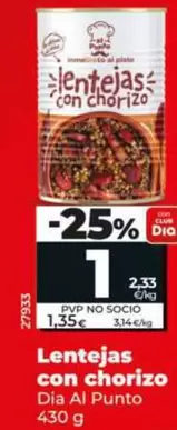 Dia Al Punto - Lentejas Con Chorizo 