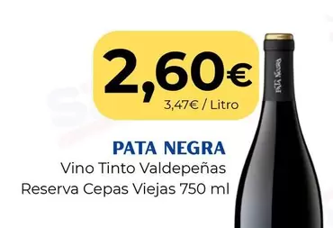 Pata Negra - Vino Tinto Valdepenas Reserva Cepas Viejas