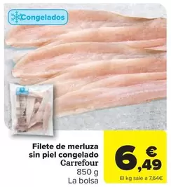 carrefour - Filete De Merluza Sin Piel Congelado
