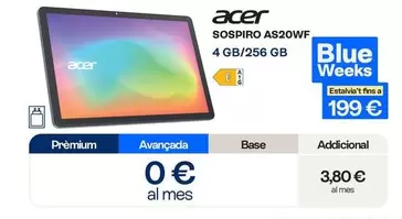 Acer - Sospiro As20wf 4 Gb/ 256 Gb