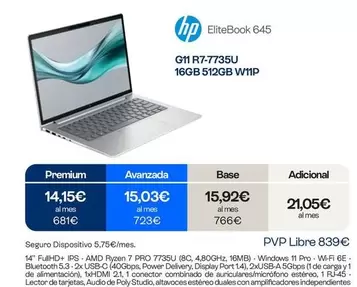 HP - G11 R7-7-735u