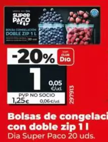 Dia Super Paco - Bolsas De Congelación Con Doble Zip 1 L 20 Uds.
