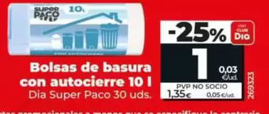 Dia Super Paco - Bolsas De Basura Con Autocierre 10 L