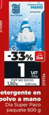 Dia Super Paco - Detergente En Polvo A Mano Paquete 600 G