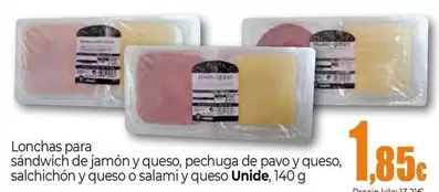 Unide - Lonchas Para Sandwich De Jamon Y Queso