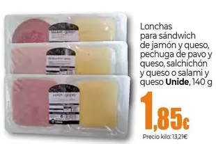 Unide - Lonchas Para Sandwich De Jamon Y Queso