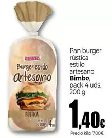 Bimbo - Pan Burger Rustica Estilo Artesano
