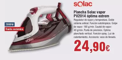 Solac - Plancha Vapor Pv2014 Optima Extrem
