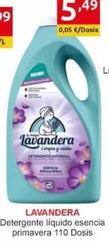 Lavandera - Detergente Líquido Esencia Primavera 110 Dosis