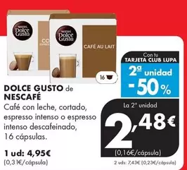 Dolce Gusto De Nescafe - Café Con Leche, Cortado, Espresso Intenso O Espresso Intenso Descafeinado