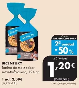 Bicentury - Tortitas De Maiz Sabor Setas-Trufa-Queso