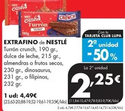 Nestlé - Extrafino De Turron Crunch, Dulce De Leche , Almendras O Frutos Secos, Dinosaurus, O Filipinos 