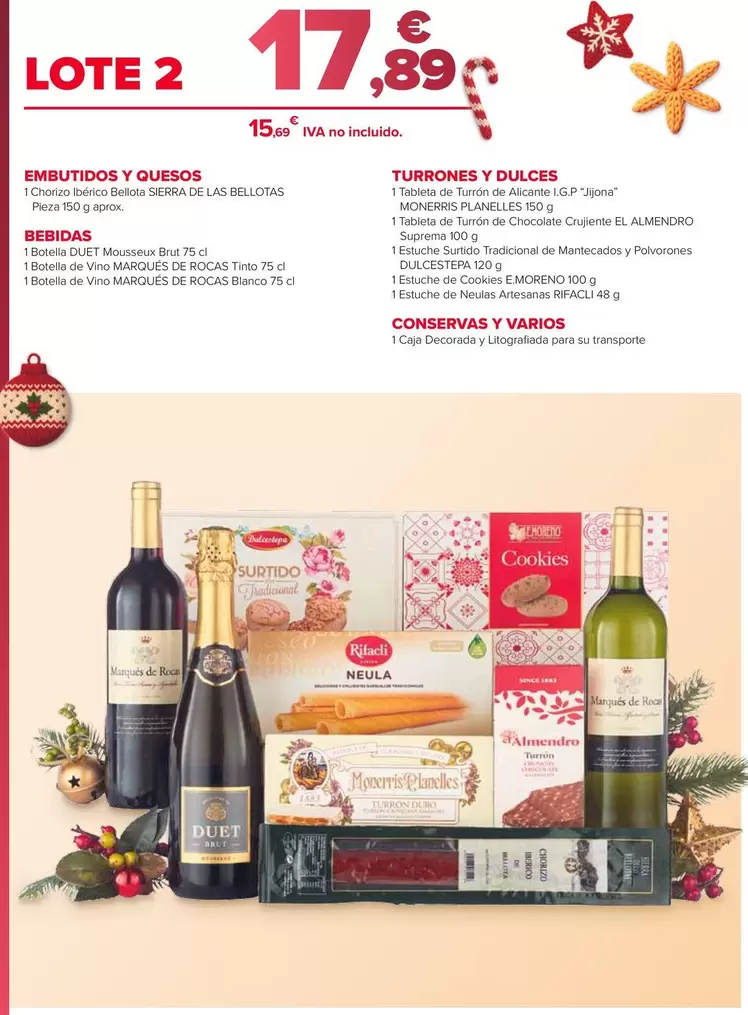 Lote 2 : Embutidos Y Quesos, Bebidas, Turrones Y Dulces, Conservas Y Varios