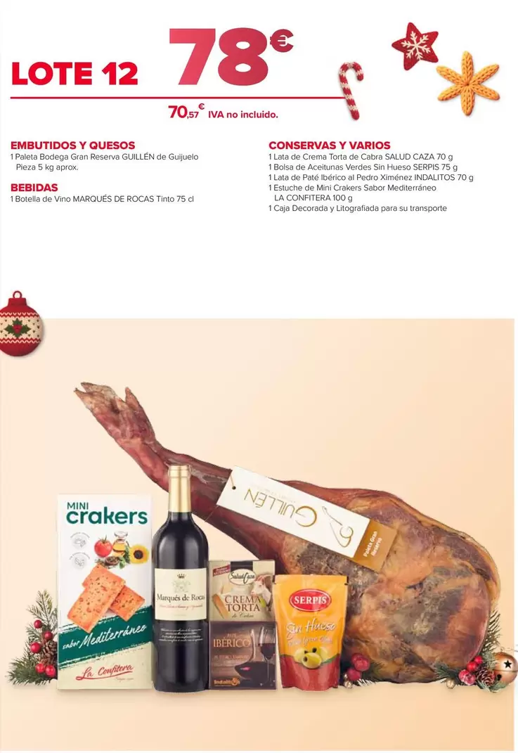 Lote 12 : Embutidos Y Quesos, Bebidas, Conservas Y Varios