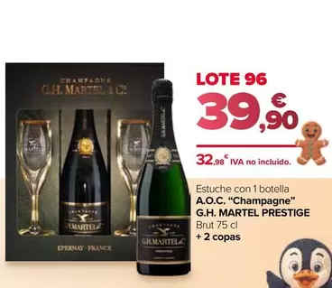 G.H. Martel Prestige - A.O.C. "Champagne" + 2 Copas